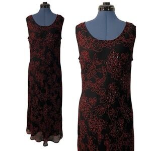 VTG Mlle Gabrielle Floral Beaded Romantic Maxi Dress Grunge Whimsigoth Y2K 14
